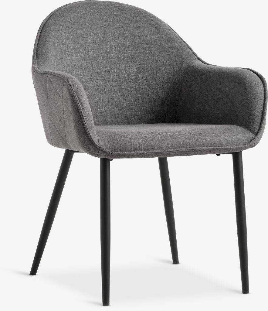 SABRO spisebordsstol, grå/sort stof