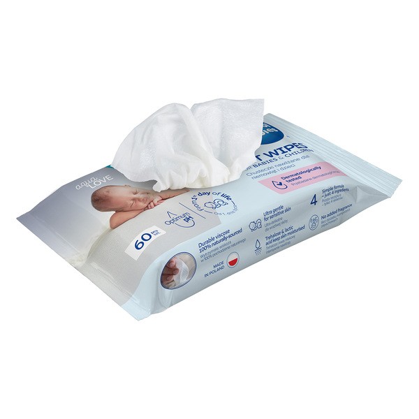 Canpol Babies, chusteczki nawilżane dla niemowląt i dzieci, 99% wody, 60 szt.