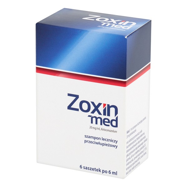 Zoxin-med, (20 mg/ml), szampon leczniczy przeciwłupieżowy, 6 ml, 6 saszetek