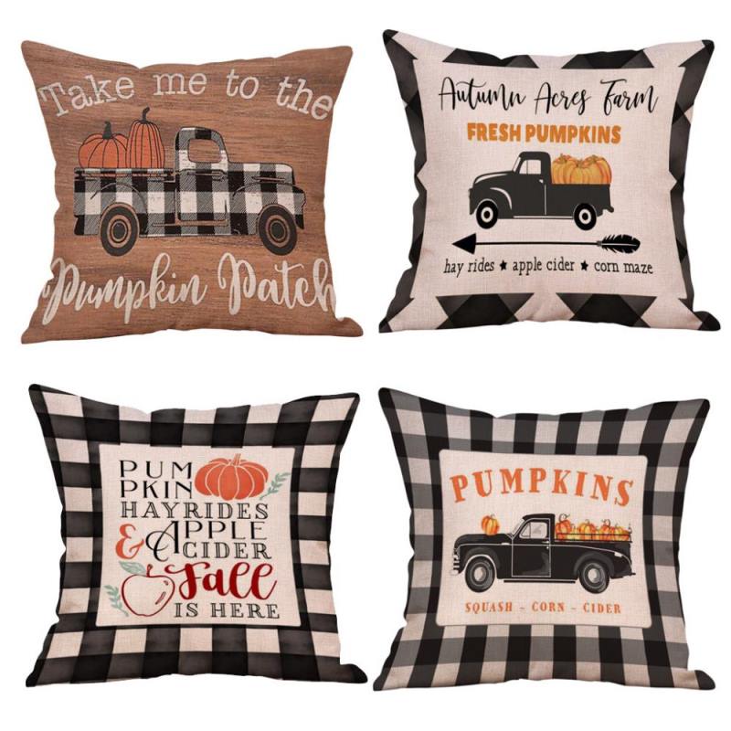 Colorful Pumpkin Pillow Case Super Soft Short Plush 45*45cm Decor Plant Cactus Cushion Cover for Car Sofa Pillowcase