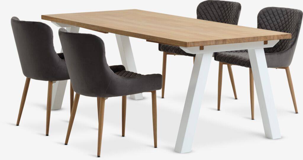 SKAGEN PEBRINGE SKAGEN L200 bord hvid/grå 4 PEBRINGE fløjlsgrå