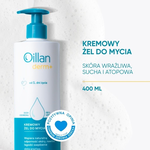 Oillan Derm+, kremowy żel do mycia ciała, 400 ml