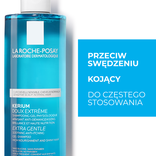 La Roche-Posay Kerium, delikatny szampon do wrażliwej skóry głowy, do codziennego stosowania, 400 ml