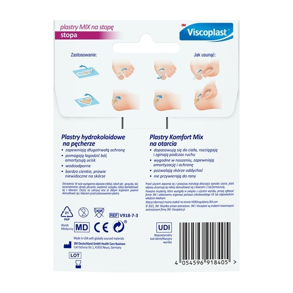Viscoplast MIX na stopę, zestaw plastrów na odciski i haluksy, 7 szt.