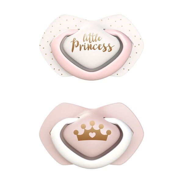Canpol Babies, smoczek silikonowy, symetryczny, Royal Baby, 6-18 m, pink, 2 szt.