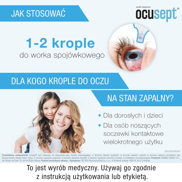 Ocusept, roztwór oftalmiczny o działaniu hamującym stany zapalne, 10 ml