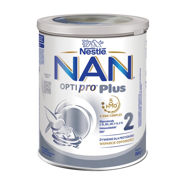 Nestle Nan Optipro Plus 2, 5 HMO, mleko następne dla niemowląt powyżej 6. miesiąca, 800 g