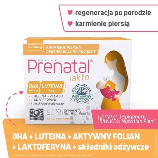 Prenatal Lakto, kapsułki miękkie + kapsułki twarde, 30 szt. + 30. szt.