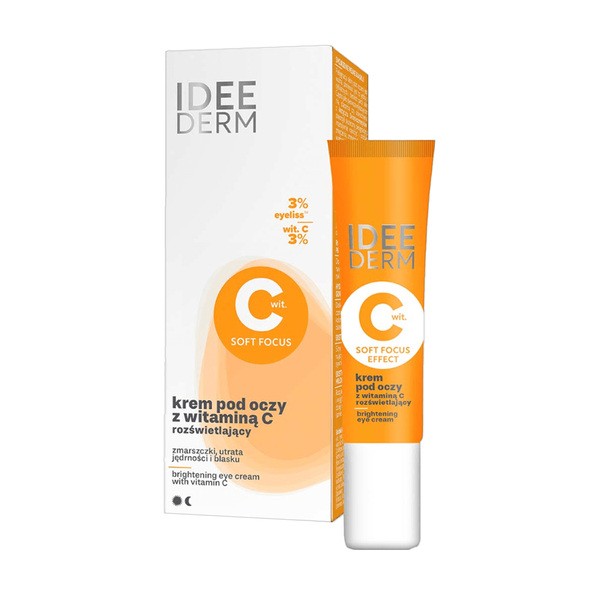 Idee Derm, rozświetlający krem pod oczy z witaminą C, 15 ml