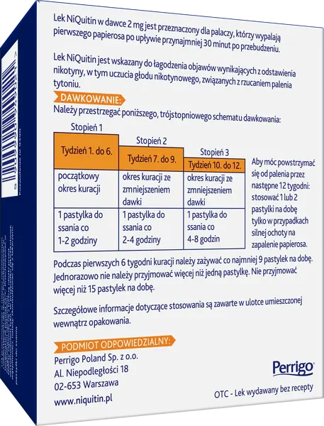 Niquitin, 2 mg, pastylki do ssania, smak miętowy, 72 szt.
