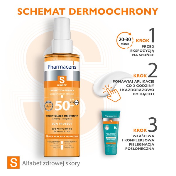 Pharmaceris S, suchy olejek ochronny do ciała SPF 50+, 200 ml