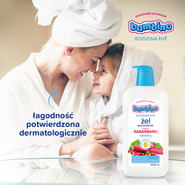Bambino Rodzina, żel pod prysznic o zapachu rabarbaru, 1000 ml