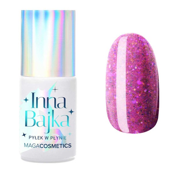 Maga Cosmetics Inna Bajka, lakier hybrydowy z pyłkiem, 850 Blinky Pinky, 6 ml