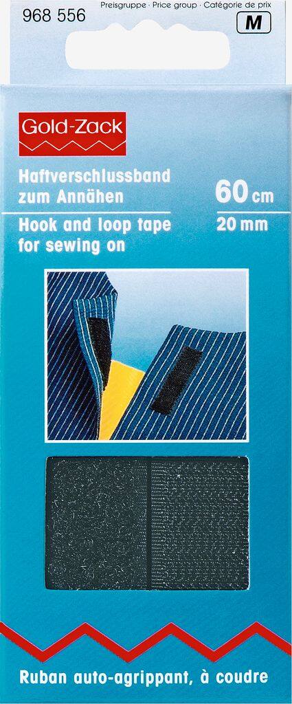 Velcro til syning 20 mm sort