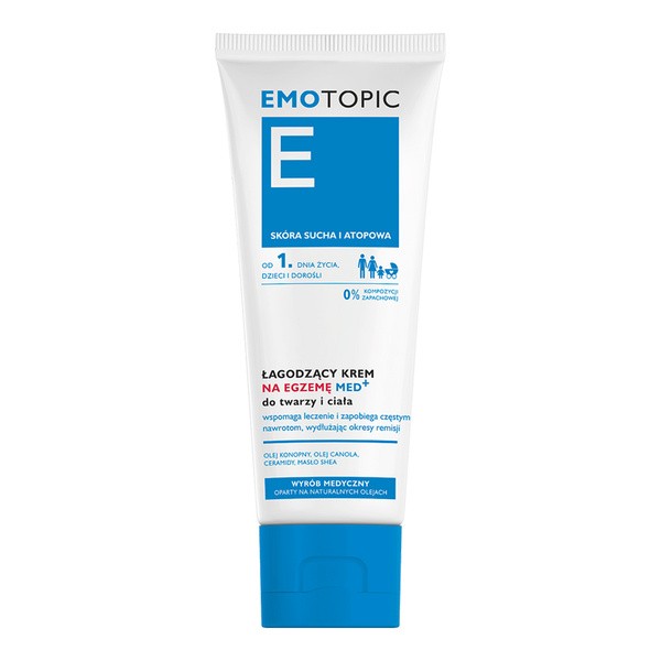 Emotopic Med+, łagodzący krem na egzemę do twarzy i ciała MED+, 75 ml