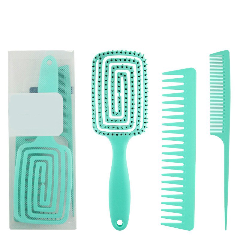 Zestaw 3 sztuk szczotki do włosów, grzebień masujący, szczotka do rozczesywania kręconych włosów, grzebień do masażu skóry głowy, narzędzia do stylizacji włosów