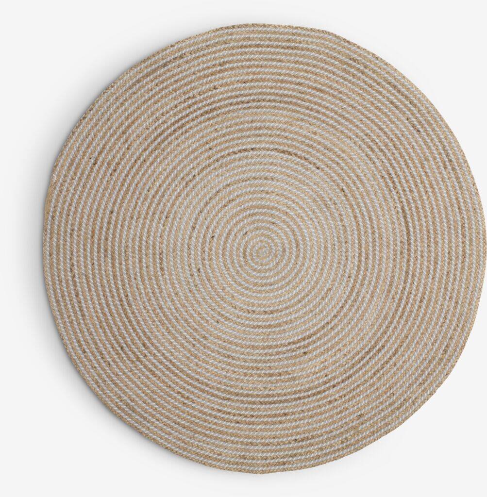 SANDALWOOD tæppe SANDALWOOD Ø120 natur/grå