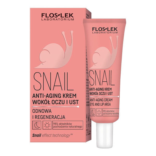 Flos-Lek Snail Anit-Aging, krem wokół oczu i ust, 30 ml