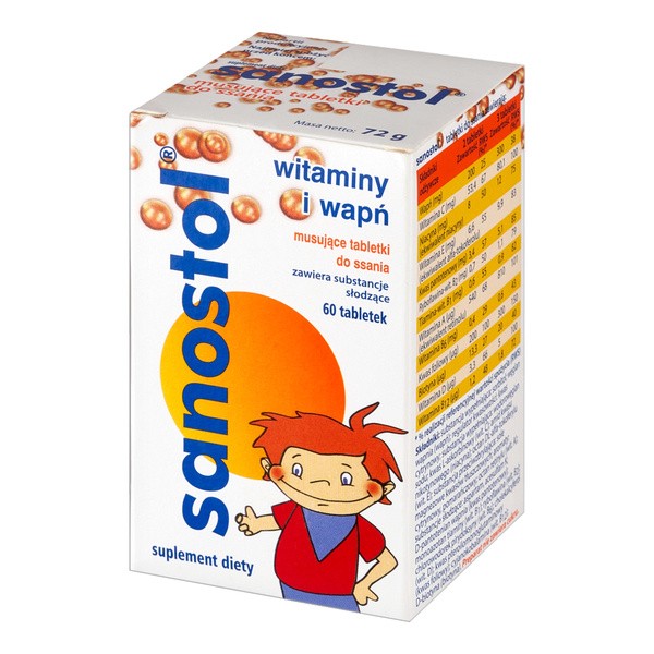 Sanostol, tabletki musujące do ssania, 60 szt.