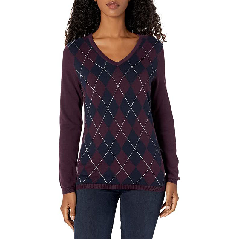 Damski sweter Tommy Hilfiger o klasycznym kroju i lekkim dekolcie w serek