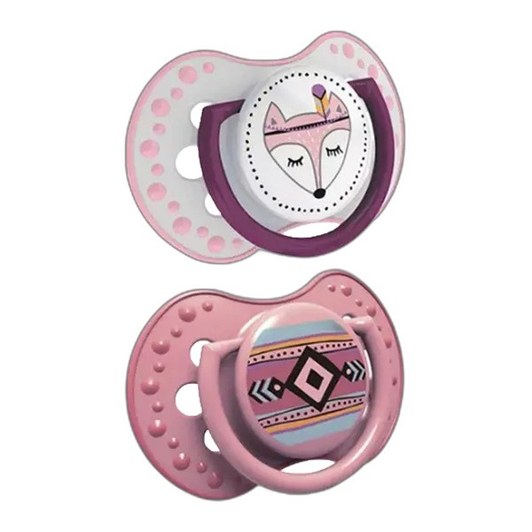 Canpol Lovi, smoczek uspokajający silikonowy, dynamiczny, Indian Summer Girl, 18 m+, 2 szt.