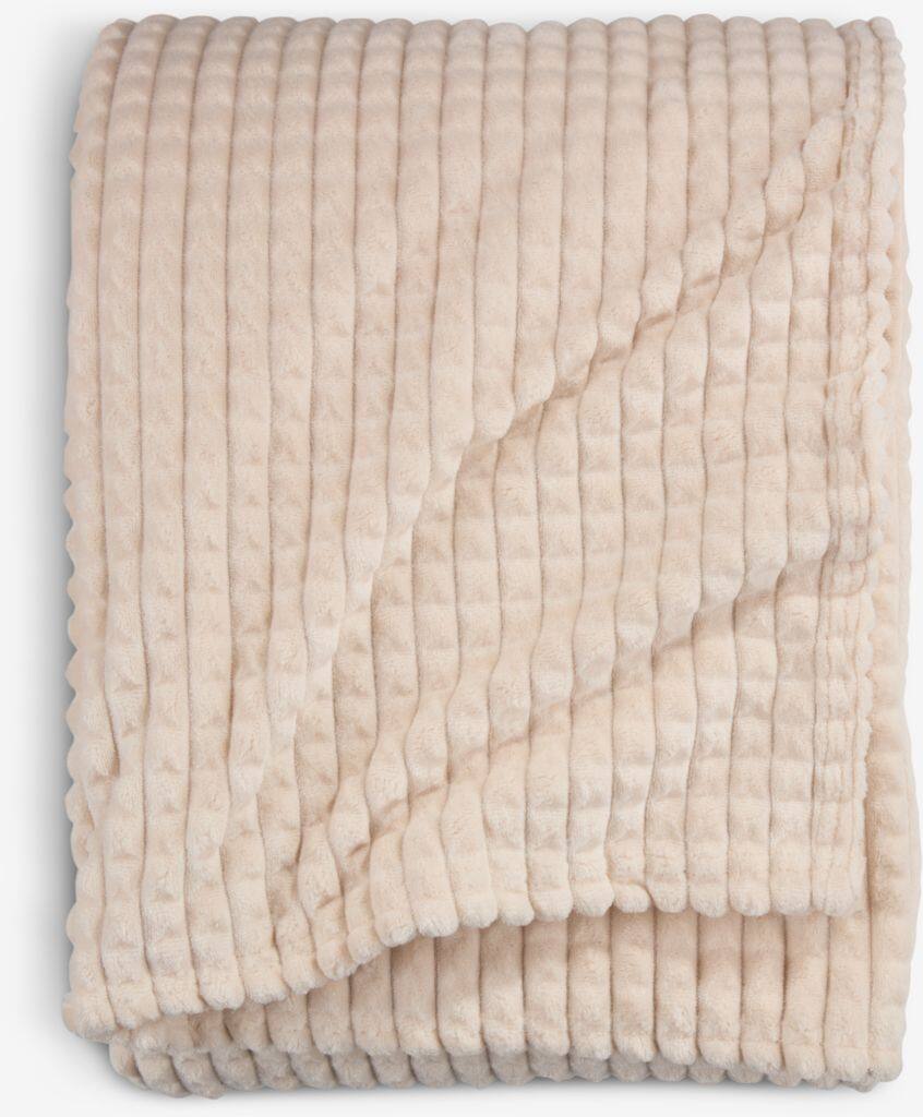 HAGTORN Sengetæppe HAGTORN 200x220 fleece beige
