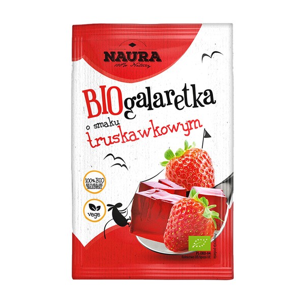 Naura, bio-galaretka o smaku truskawkowym, 38 g
