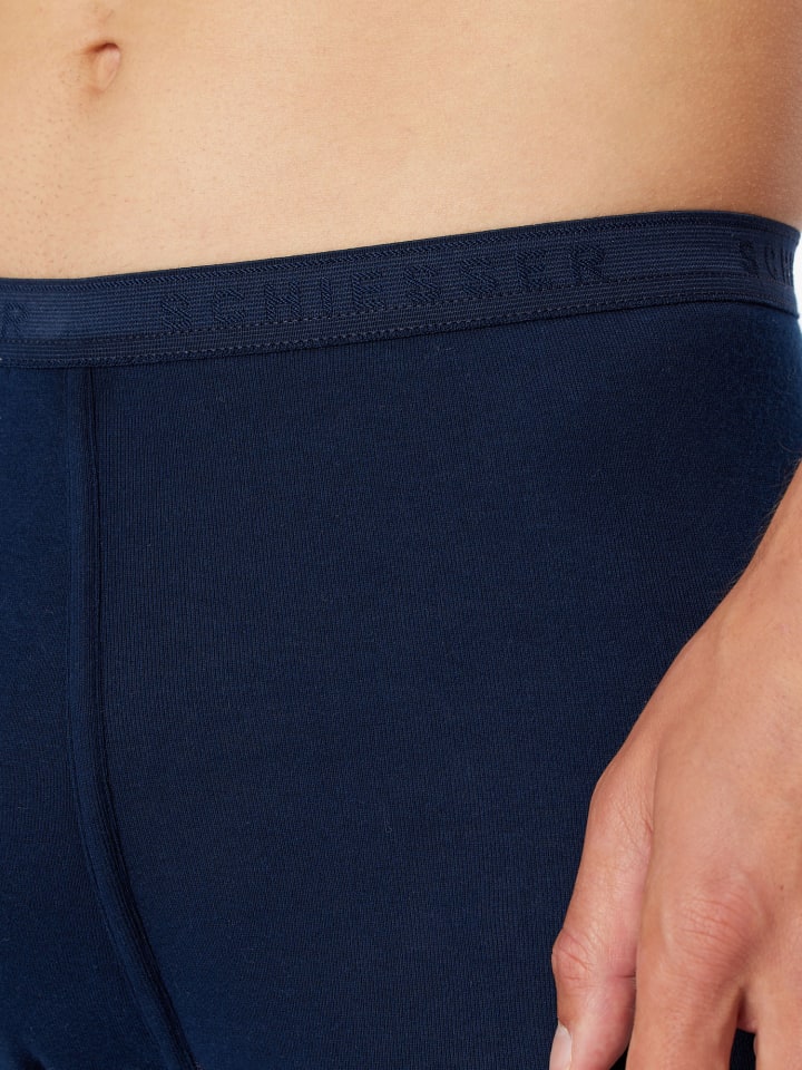 Schiesser Lange Unterhose Original Feinripp in Blau günstig kaufen