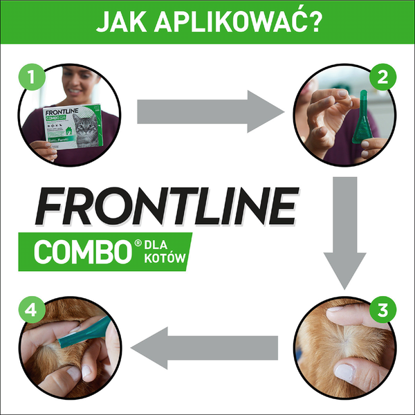 Frontline Combo Spot-on Kot i fretka, ochrona przeciw pchłom i kleszczom, krople w pipetach, 0,5 ml x 3 szt.