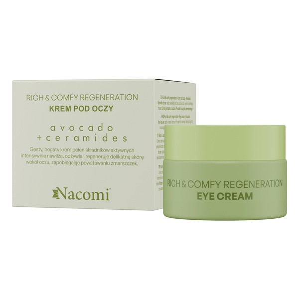 Nacomi Rich&Comfy Regeneration, krem pod oczy Avocado, 15 ml