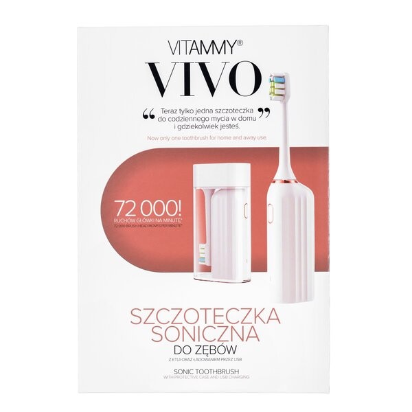 Vitammy Vivo, szczoteczka soniczna z etui, kolor biały, 1 szt.