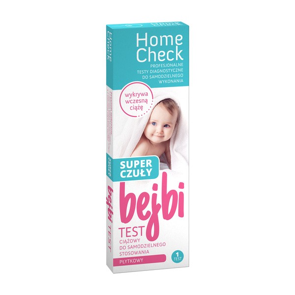 Home Check Bejbi, test ciążowy, super czuły, 1 szt.