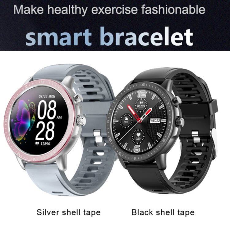 Smartwatch S02 da donna con schermo touch da 1,3 pollici, fitness tracker, previsioni meteo, braccialetto intelligente impermeabile per iOS e Android