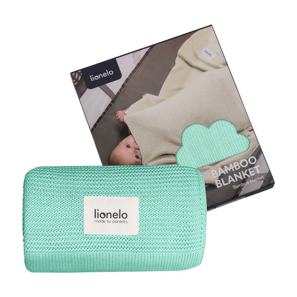 Lionelo, Kocyk bambusowy, green mint, 1 szt.