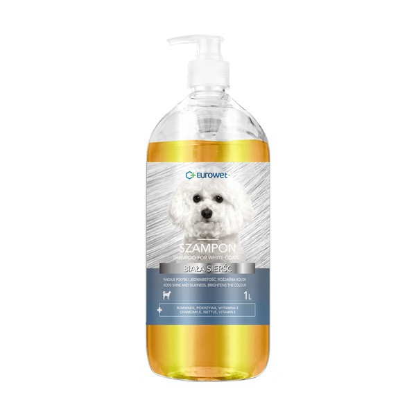Eurowet Szampon biała sierść dla psów, 1l