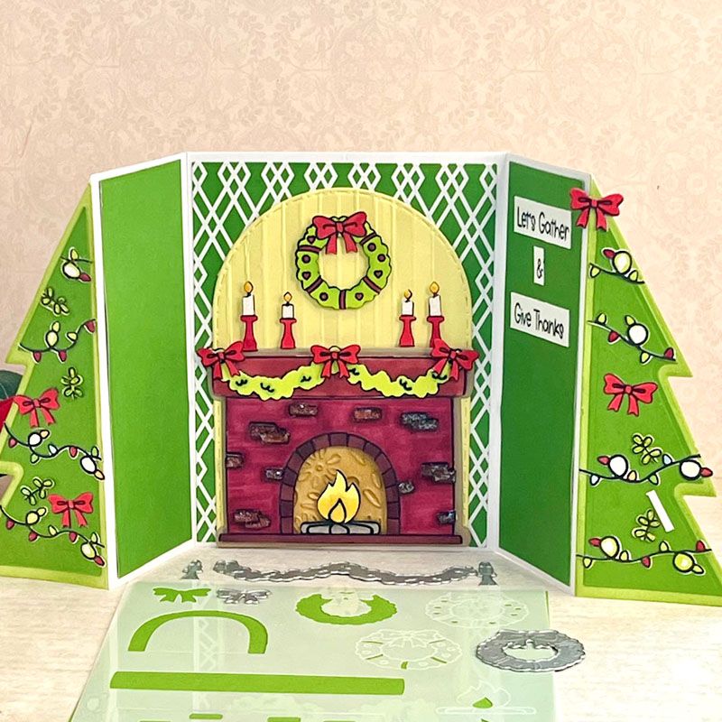 Cozy Fireplace Clear Stamp Set 8 Stamps