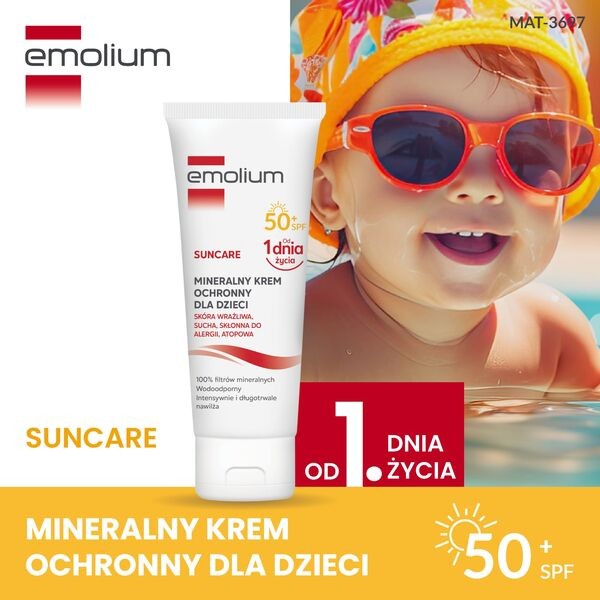 Emolium Suncare, mineralny krem ochronny, SPF 50+, 50 ml
