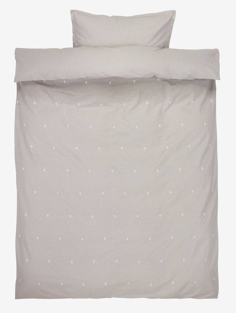 ELLIE guld sengetøj ELLIE 140x200 lysegrå med broderi