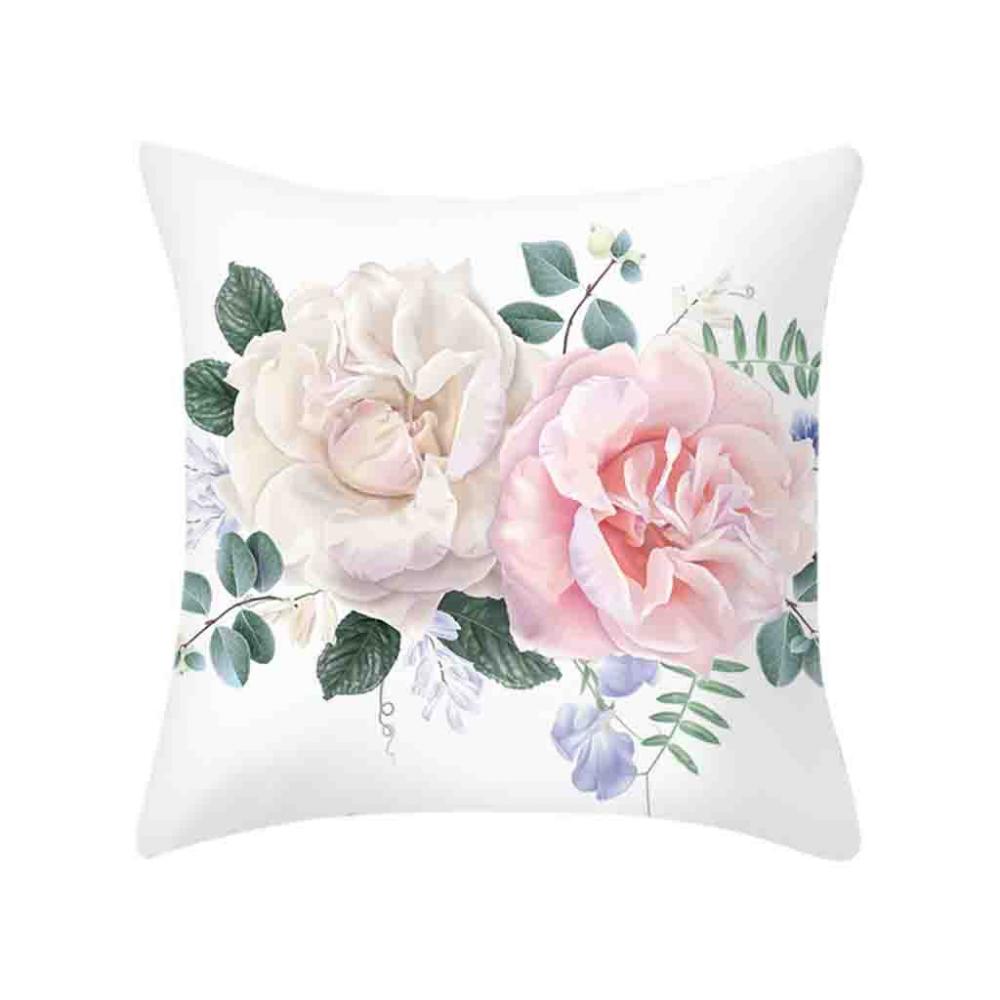 Simple Print Flower Pillow Case Linen Blend Cushion Cover Home Creative Chair Sofa Office Car Decor Latest Mar