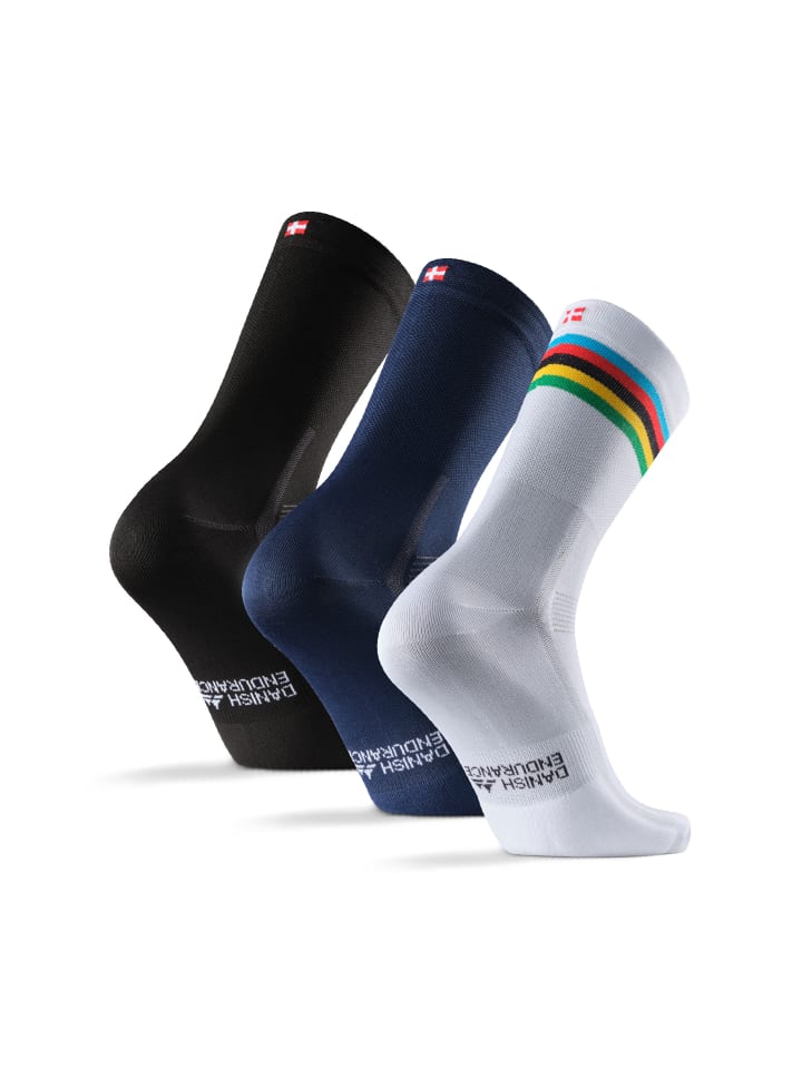 DANISH ENDURANCE Sportsocken long cycling in black/navy/white günstig kaufen
