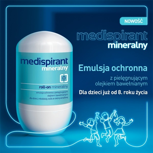 Medispirant, mineralny roll-on, emulsja ochronna, 40 ml