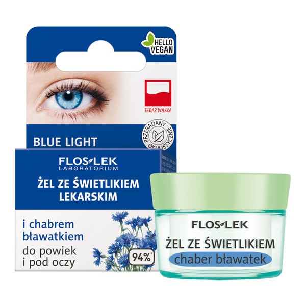 Flos-Lek Laboratorium Pielęgnacja Oczu, żel ze świetlikiem lekarskim i chabrem bławatkiem, 10 g