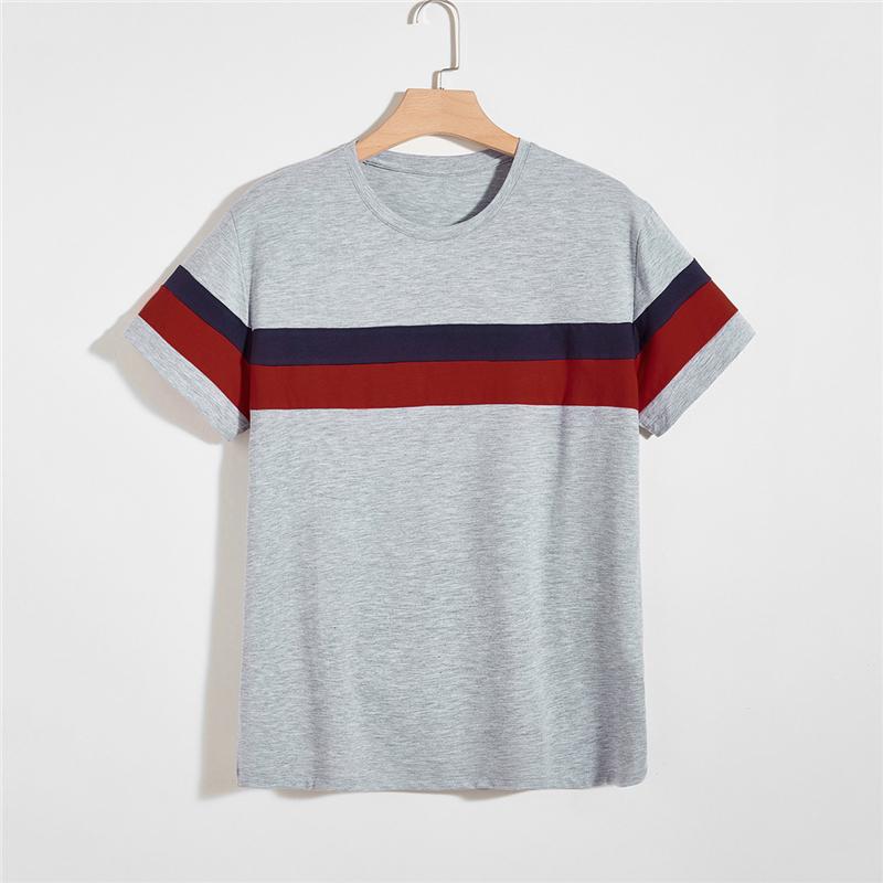 2020 New Fashion Striped T Shirt Men Brand Clothing Summer Casual Short Sleeve Round Neck T Shirt Homme 100% Cotton Tee Tops,412