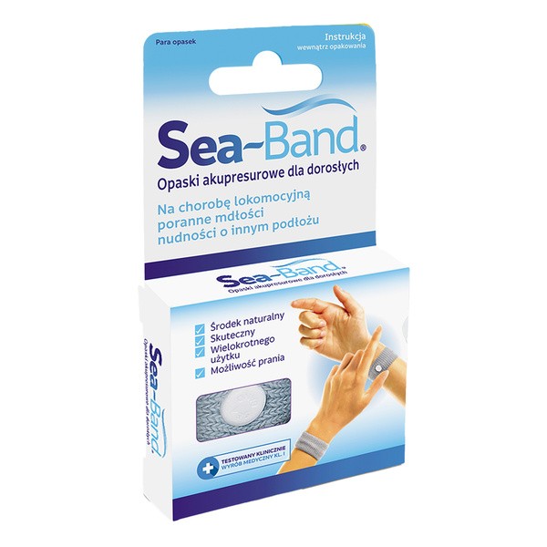 Sea-Band, akupresurowa opaska przeciw mdłościom, dla dorosłych, 2 szt.