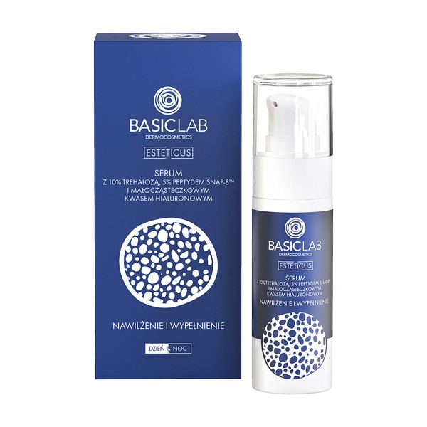 BasicLab Esteticus, nawilżenie i wypełnienie, serum z 10% trehalozą, 5% SNAP-8, 30 ml