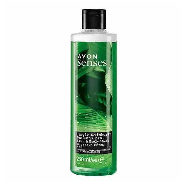 Avon Senses, Jungle Rainburst, żel do mycia ciała i włosów dla niego, 500 ml