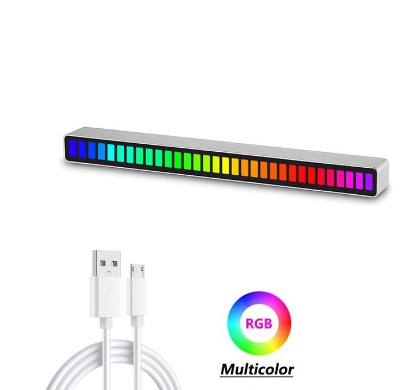 2021 Amazon New Voice-Activated Car Computer Desktop Atmosphere Light Rgb Intelligent Sensing Pickup Color Led Music Light