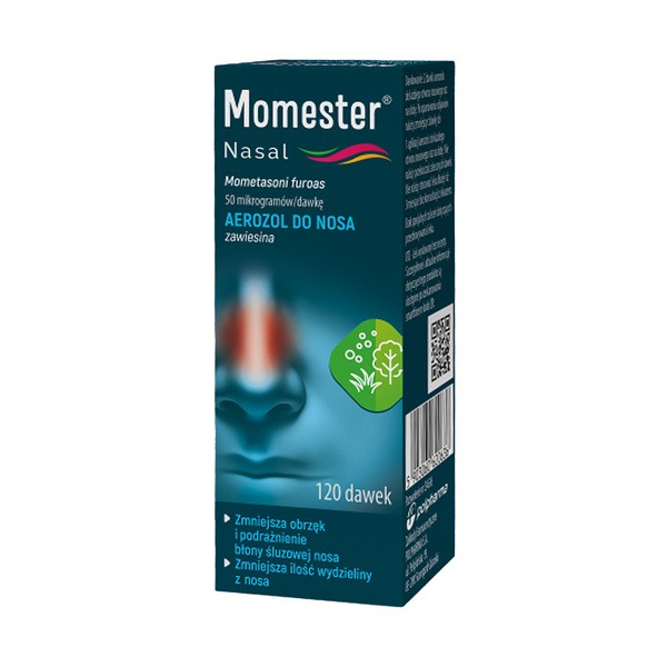 Momester Nasal, 50 mcg/dawkę, aerozol do nosa, 120 dawek