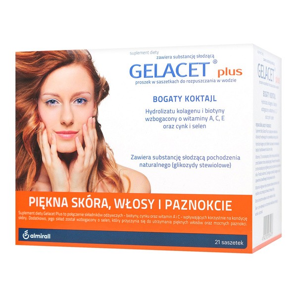 Gelacet Plus, proszek do rozpuszczania, saszetki, 21 szt.