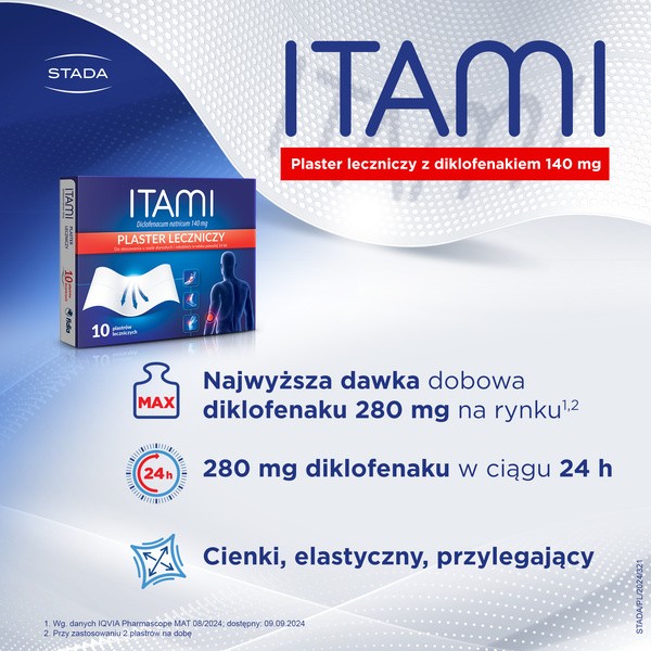 Itami, 140 mg, plastry lecznicze, 10 szt.